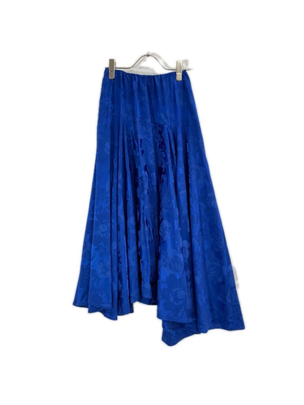 Balenciaga Blue Flower Pattern Asymmetric Long Skirt 34